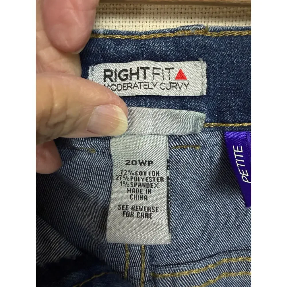 Catherines Right Fit Jeans Plus Sz 20WP Moderately‎ Curvy Cropped